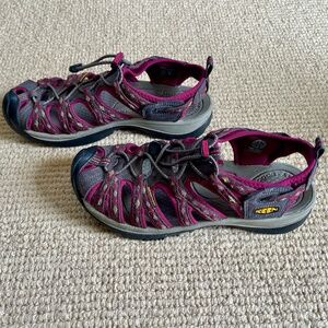 Women's Pink & Gray KEEN Whisper Outdoor Hiking Sandals Shoes 1014204 (Size 8)
